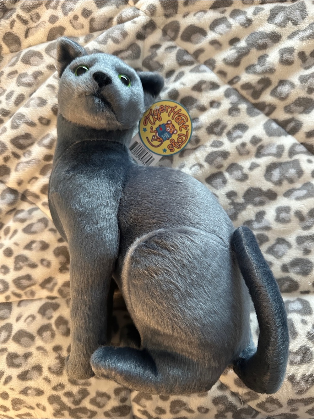Gray Plush Cat Toy - Soft Stuffed Pet